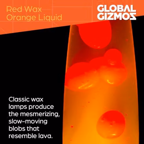 Global Gizmos Pink Ombre Lava Lamp with Sunset Pattern Base, Multicolour Retro Mood Light, Height: 40.64 cm – 3