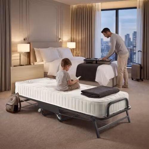 JAY-BE Crown Premier Single Folding Bed with Spring Mattress, W/D/H: 90 x 190 x 30 cm – 2