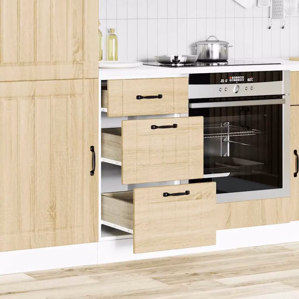 Berkfield Home Lucca Kitchen Base Cabinet in Sonoma Oak Brown – 2