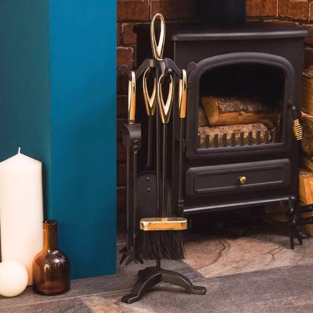 FORGEVIO 5 Piece Black Fireside Companion Set – 1