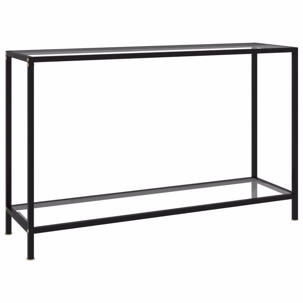 Berkfield Home Stylish Console Table in Clear Tempered Glass and Black Metal, W/D/H: 120 x 35 x 75 cm – 2