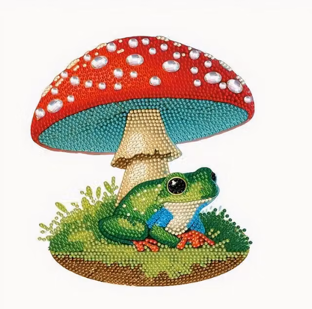Syntego Cute Mushroom and Frog Diamond Art Kit, Multicolour