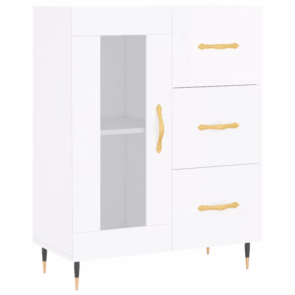 Berkfield Home High Gloss White Sideboard W/D/H: 69.5 x 34 x 90 cm – 2