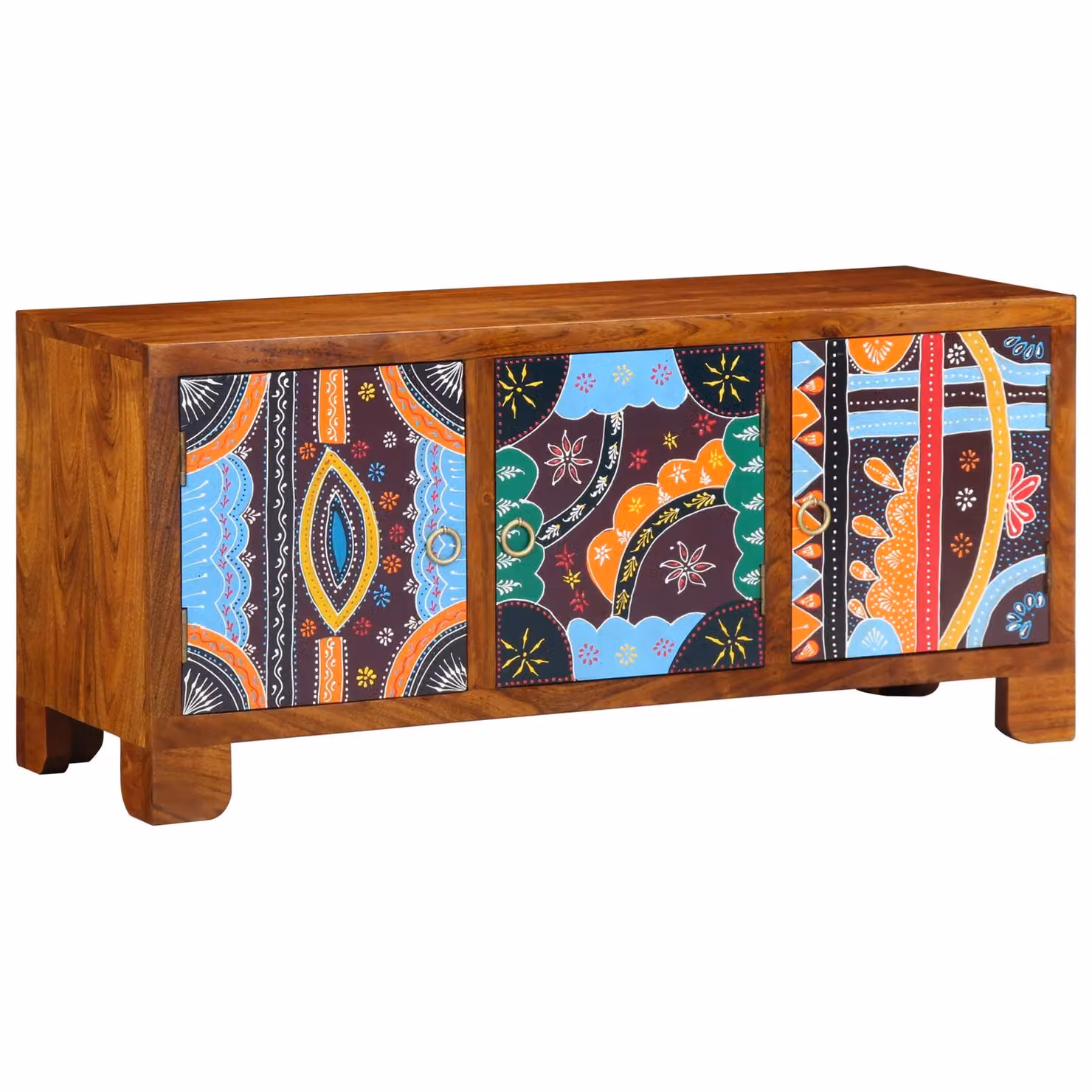 Berkfield Home Multicolour Solid Sheesham Wood Storage and Entryway Bench in Brown – 2