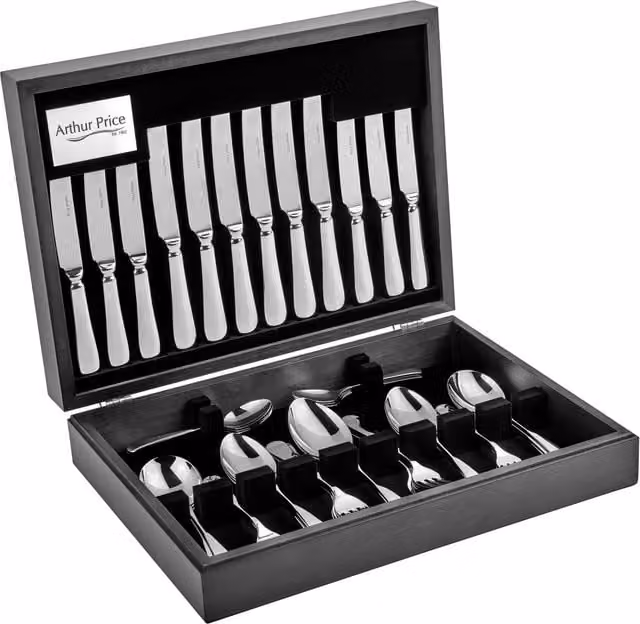 Arthur Price Georgian Polished Stainless Steel 58 Piece 8 Person Canteen Cutlery Set in Silver