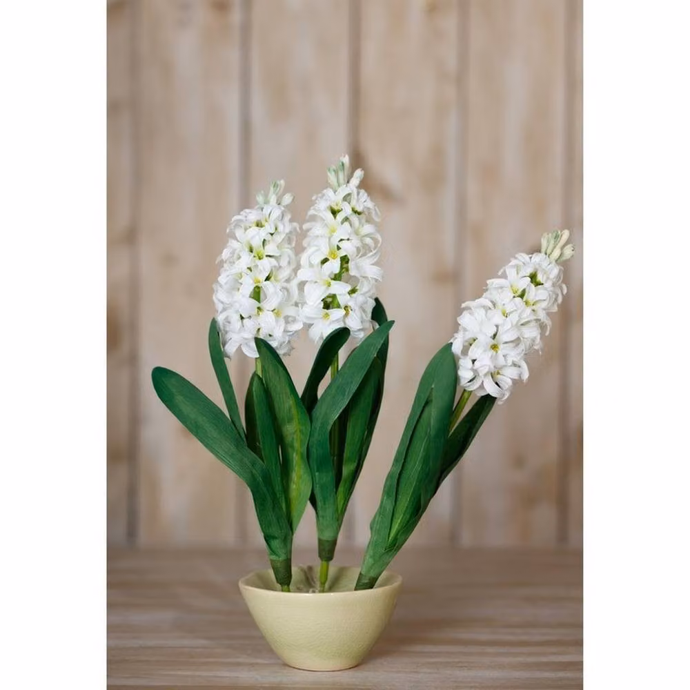 Lemon Pavilion White Hyacinth Floral Tabletop Decoration, Height: 44 cm – 3