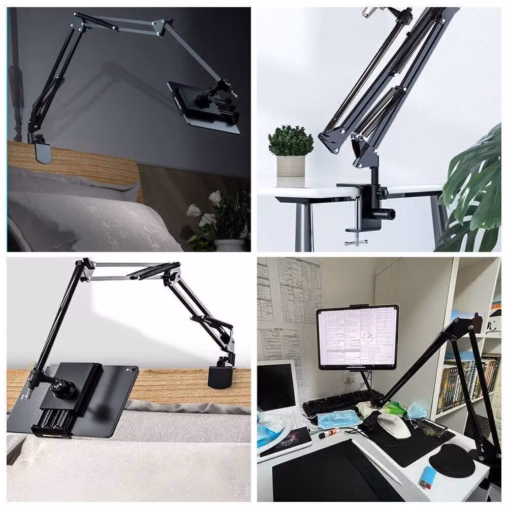 NESTLUNE 360 Degree Flexible Long Arm Tablet Stand Mount in Black – 3