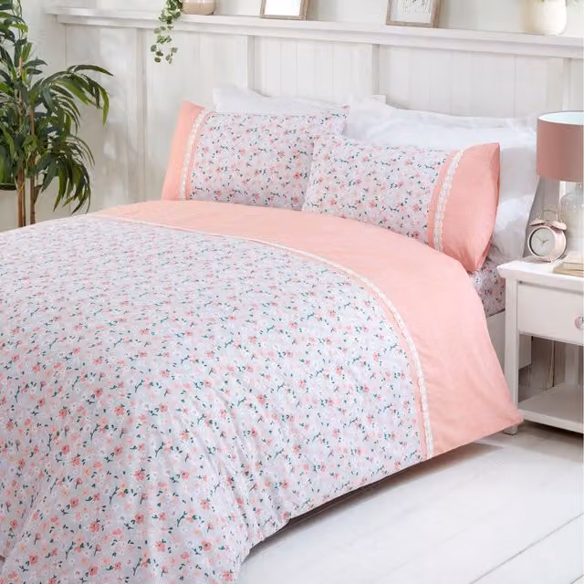 Rapport Home Penelop Floral Duvet Cover Set, Pink, W: 180 cm, H: 200 cm