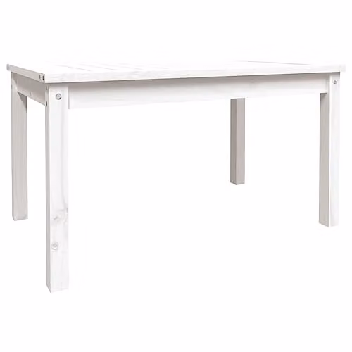 vidaXL White Rectangular Garden Table in Solid Pine Wood, W/D/H: 82.5 x 50.5 x 45 cm – 1