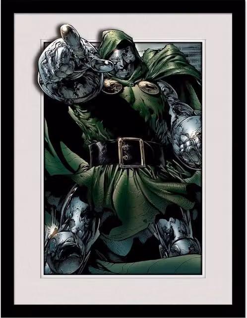 Marvel Doctor Doom Rule Framed Multicolour Paper Poster in Light Grey – 1