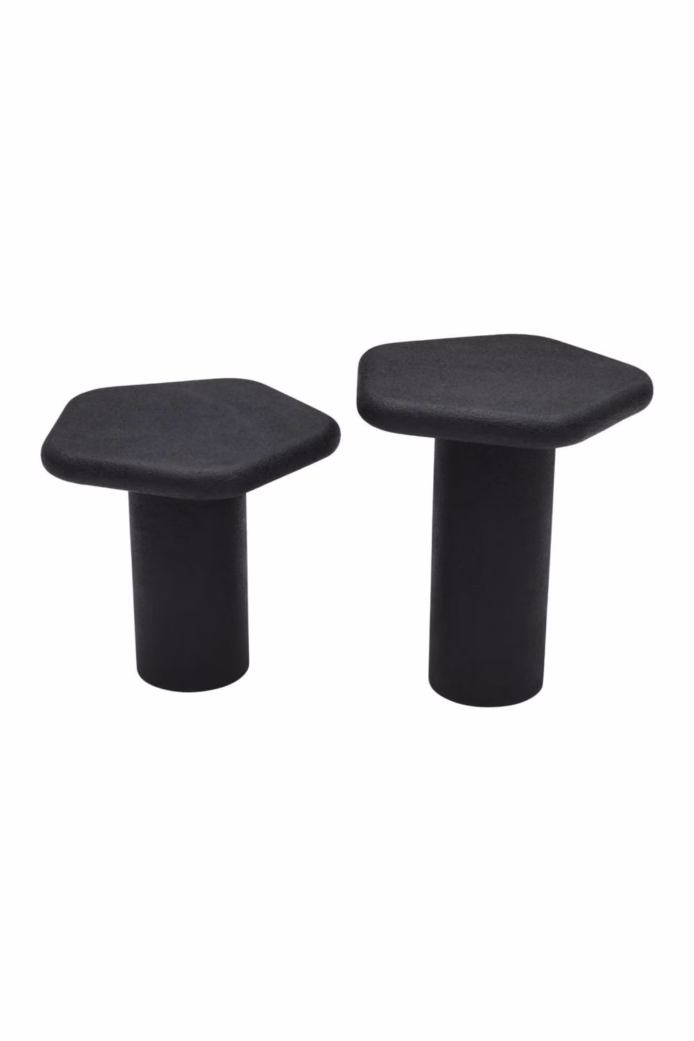 IH Design Aspley Pentagon End Table in Black with Matt Textured Finish – 3