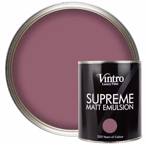 Vintro Luxury Matt Emulsion Multi Surface Paint in Aubergine with a Smooth Chalky Finish, 1 l – 1