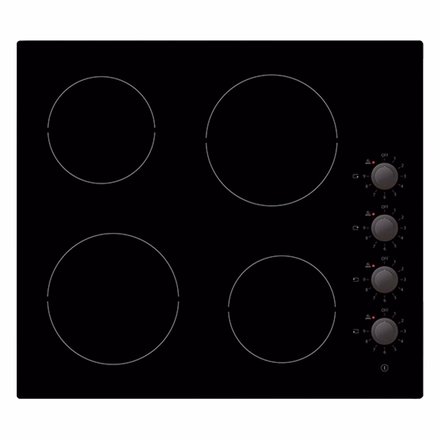 Statesman 4 Zone Ceramic Electric Built-in Cooktop with Dial Control, Black – 2