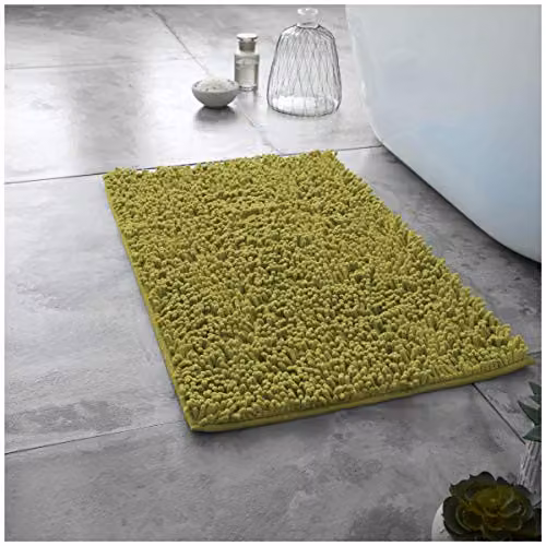 Gaveno Cavailia Green Chenille Microfibre Non-Slip Bath Mat, W: 80 cm, D: 50 cm – 2