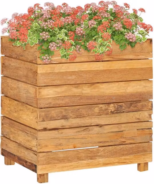 Berkfield Home Raised Bed in Brown Solid Wood and Steel, W/D/H: 50 x 40 x 55 cm – 1