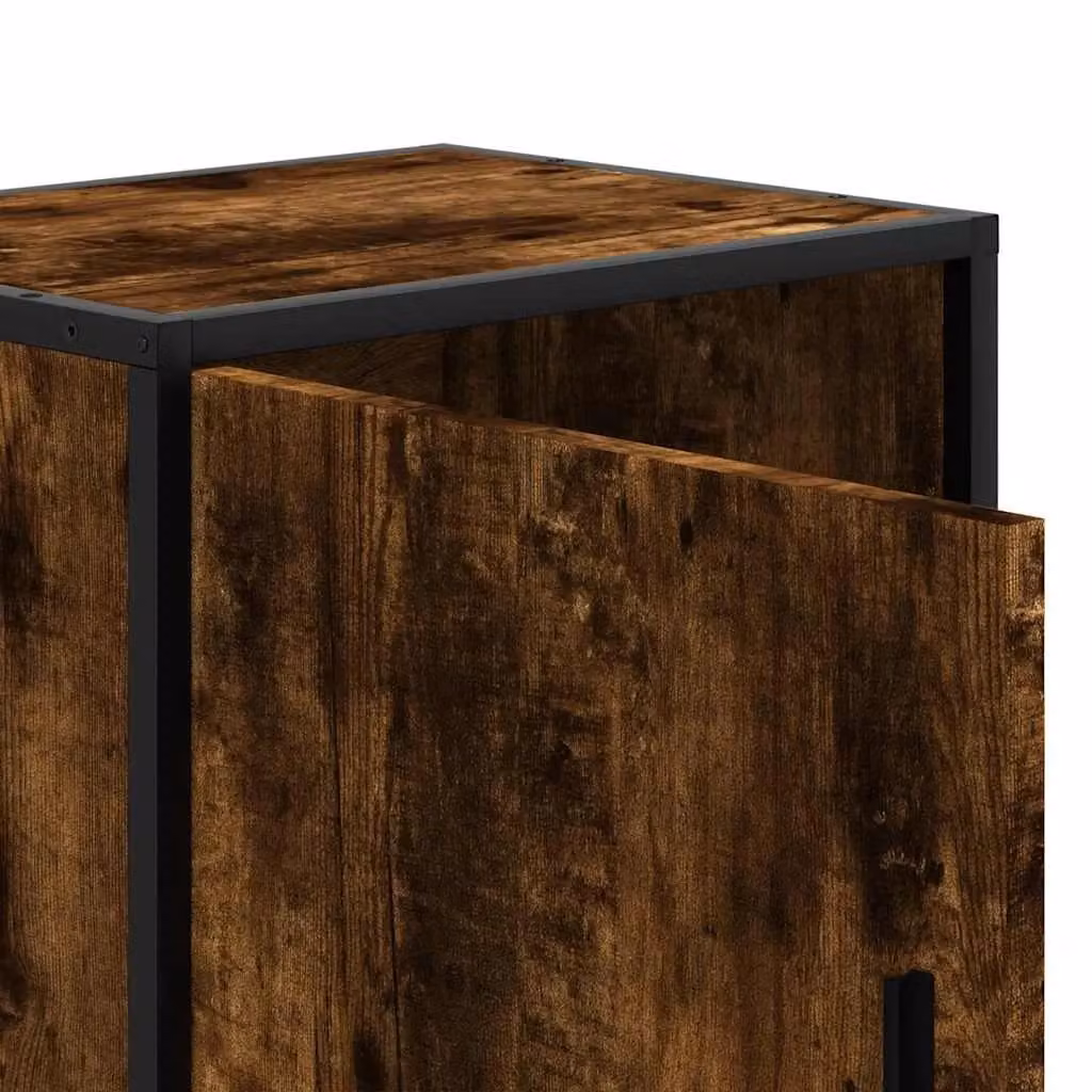 Berkfield Home Smoked Oak Bedside Cabinet in Brown, W/D/H: 40 x 31 x 50 cm – 7