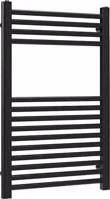 Lux Heat Pewter Steel Towel Radiator, W: 80 cm, H: 50 cm