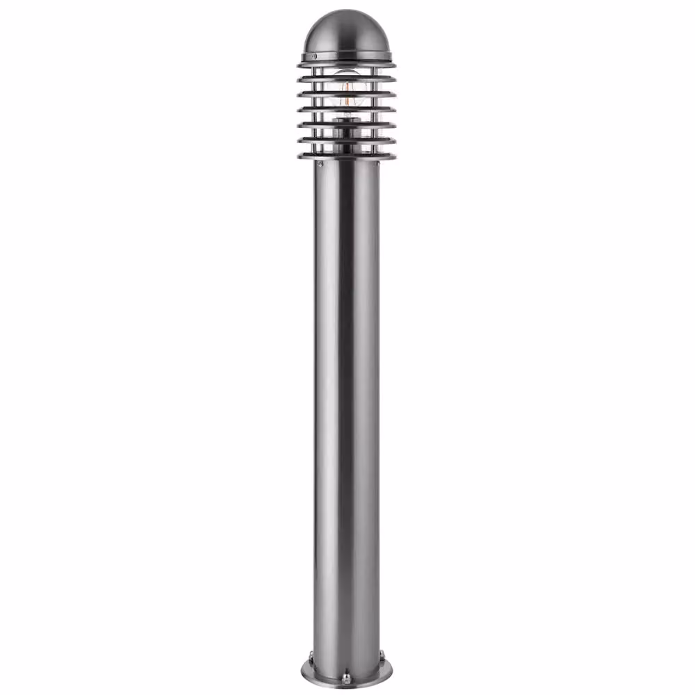 Loops 4 Pack Silver Stainless Steel Outdoor Post Bollard Lights, 1m Height – 2