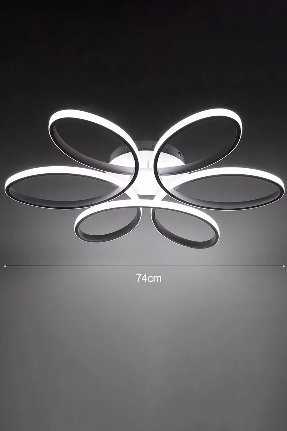 Living and Home Modern White Acrylic Petal LED Semi Ceiling Light, Diameter: 74 cm – 3