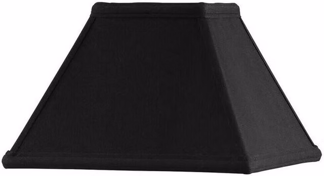 Loops Square Tapered Lamp Shade in Black Faux Silk Fabric with White Interior, H 15 cm x W 23 cm – 3