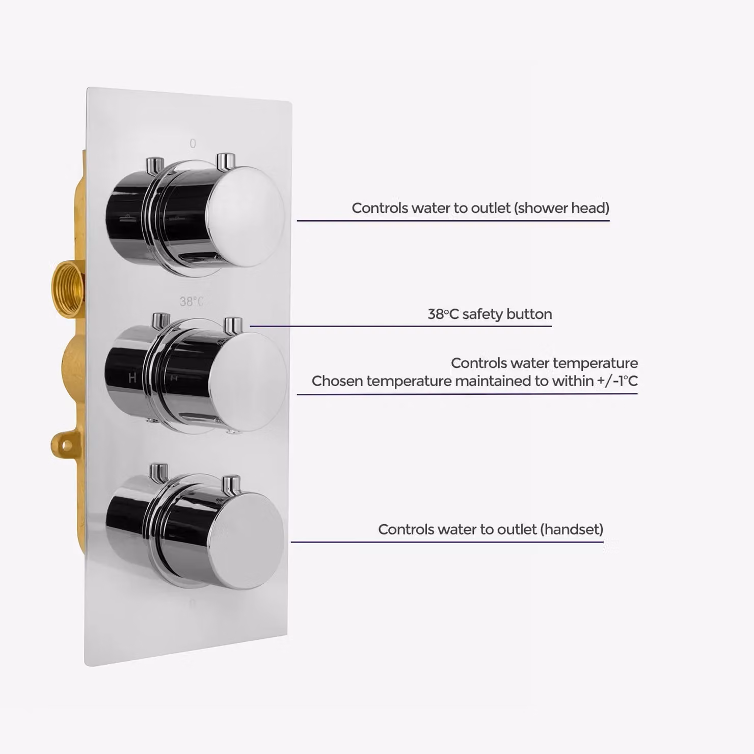 Nes Home Calla Round Concealed Thermostatic Shower Mixer Set with Ceiling Head and Handset in Silver – 2