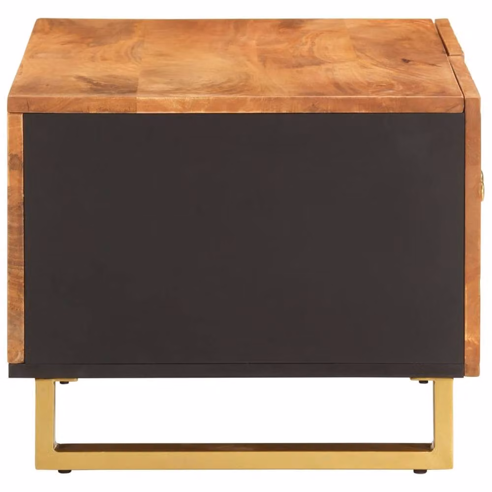 Berkfield Home Industrial Mango Wood Coffee Table in Brown and Black, W: 80 cm, D: 50 cm, H: 40 cm – 4