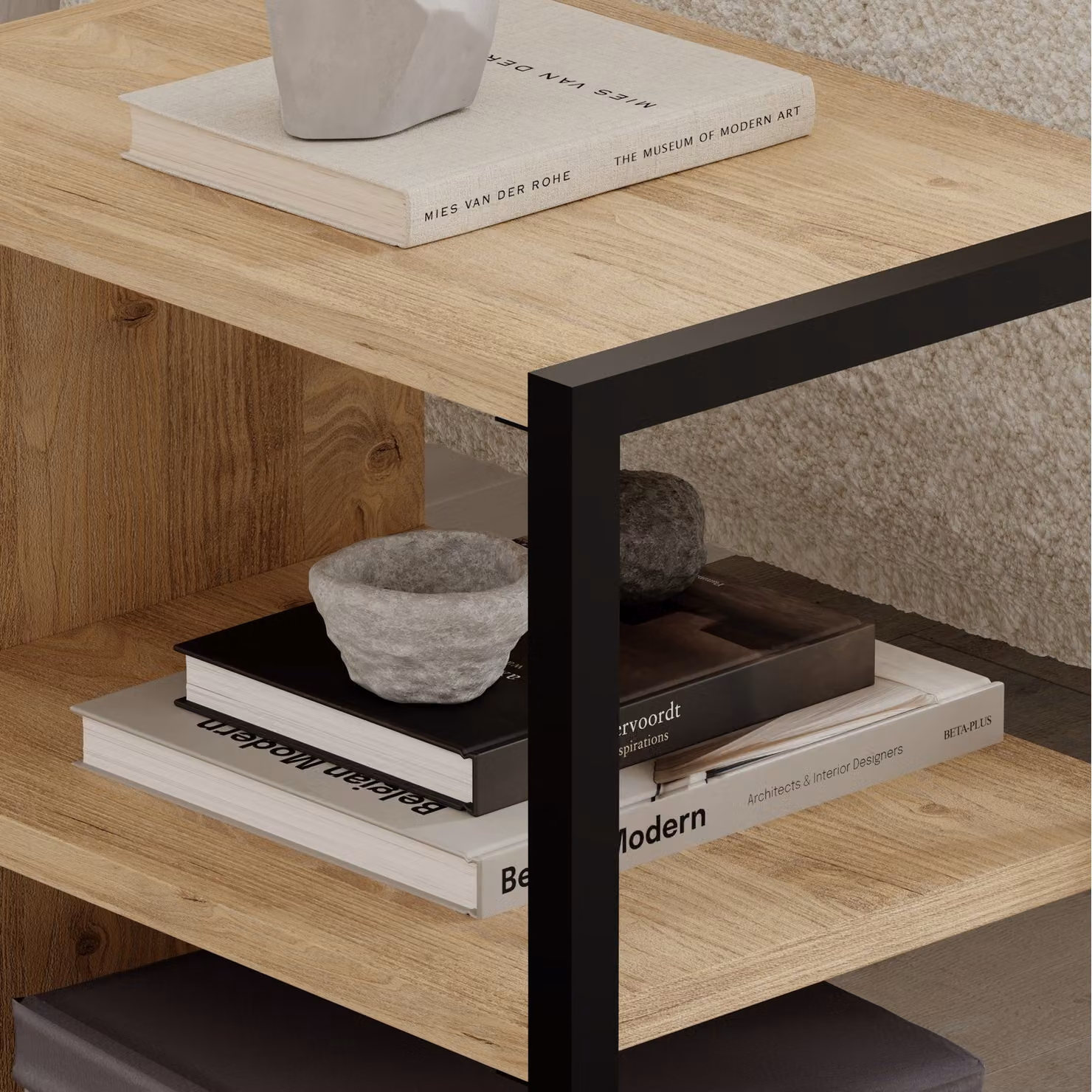 Decortie Echo Modern Minimalist Side Table in Oak – 2