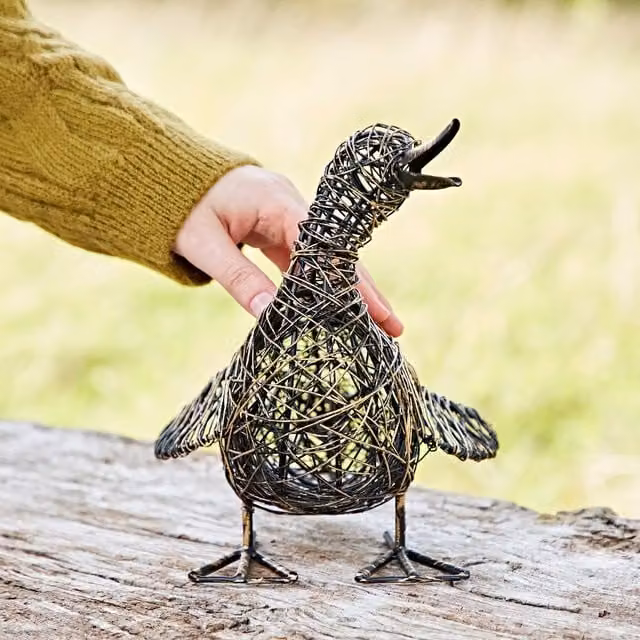 Paper High Janhvi the Small Quacking Duck Bronze Metal Wire Garden Ornament – 1