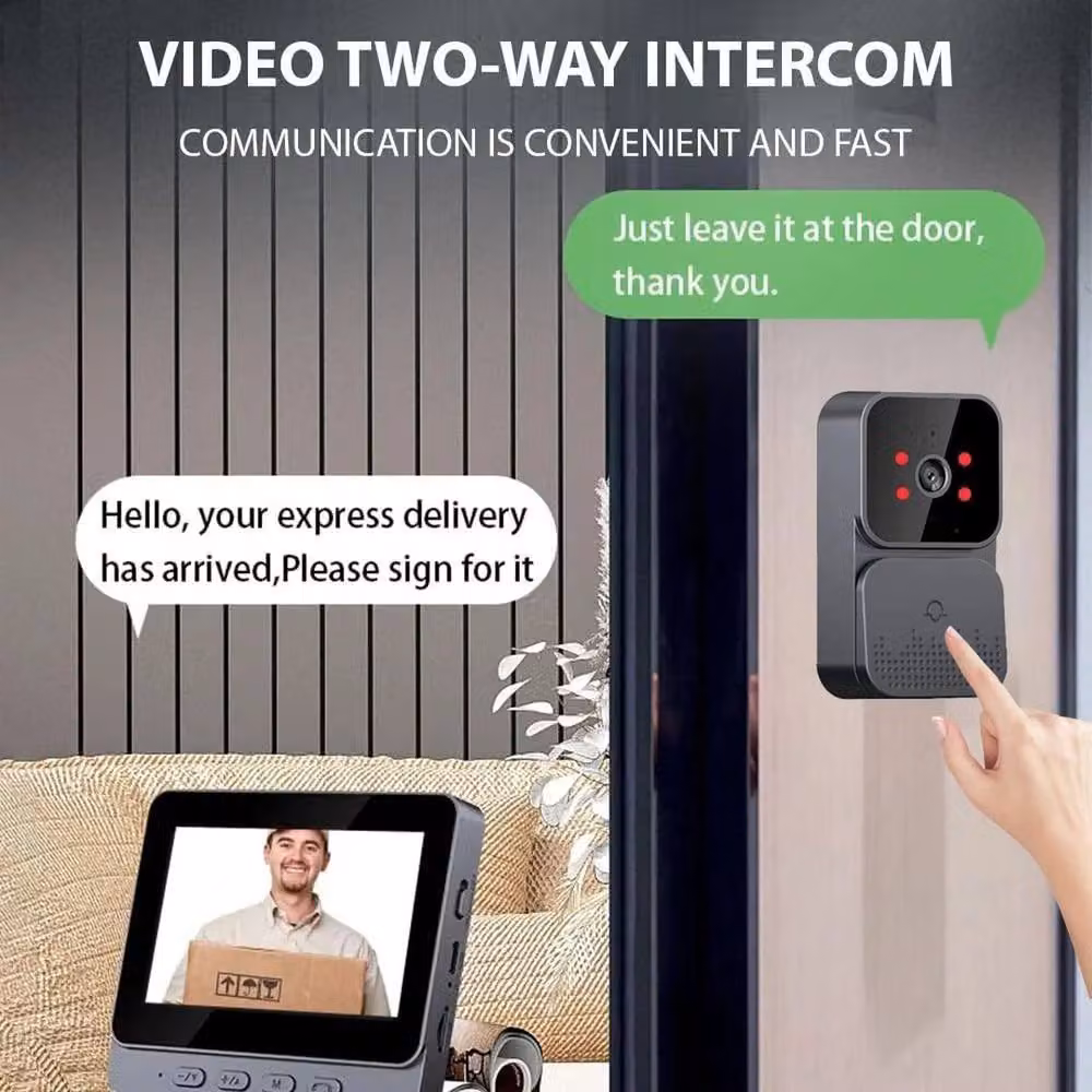 SPETLEK Wireless Video Doorbell with Smart Phone Camera in Black – 5