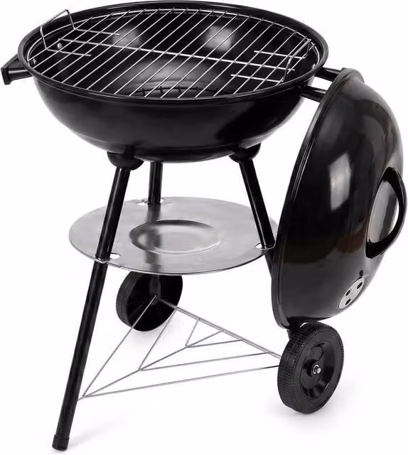 EONLION Black Charcoal BBQ Portable Camping Grill with Cart and Wheels, Width: 100 cm – 1