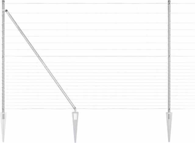Berkfield Home Field Fence Galvanised Steel in Silver, W: 25 m, H: 1.6 m – 1