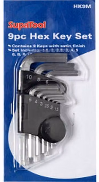SupaTool 9 Piece Hex Key Set in Black and Silver – 1
