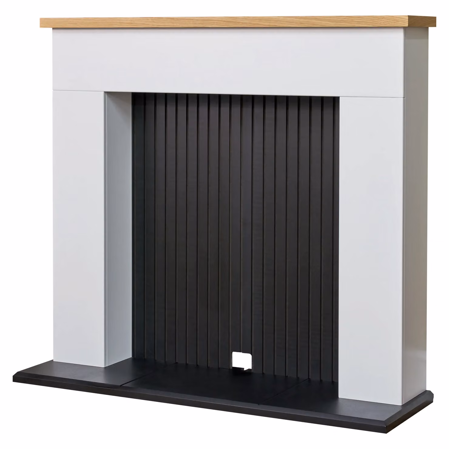Adam Fires & Fireplaces Innsbruck Stove Fireplace in White and Black, W: 114.3 cm, H: 101.2 cm – 2