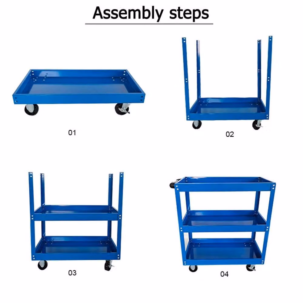 SPETLEK Blue Heavy Duty Garage Tool Storage Trolley – 4