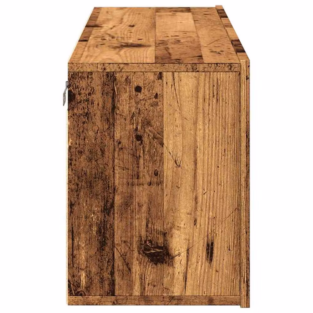 Berkfield Home Wall-mounted Rustic Old Wood TV Cabinet in Brown, W/D/H: 100 x 30 x 41 cm – 5