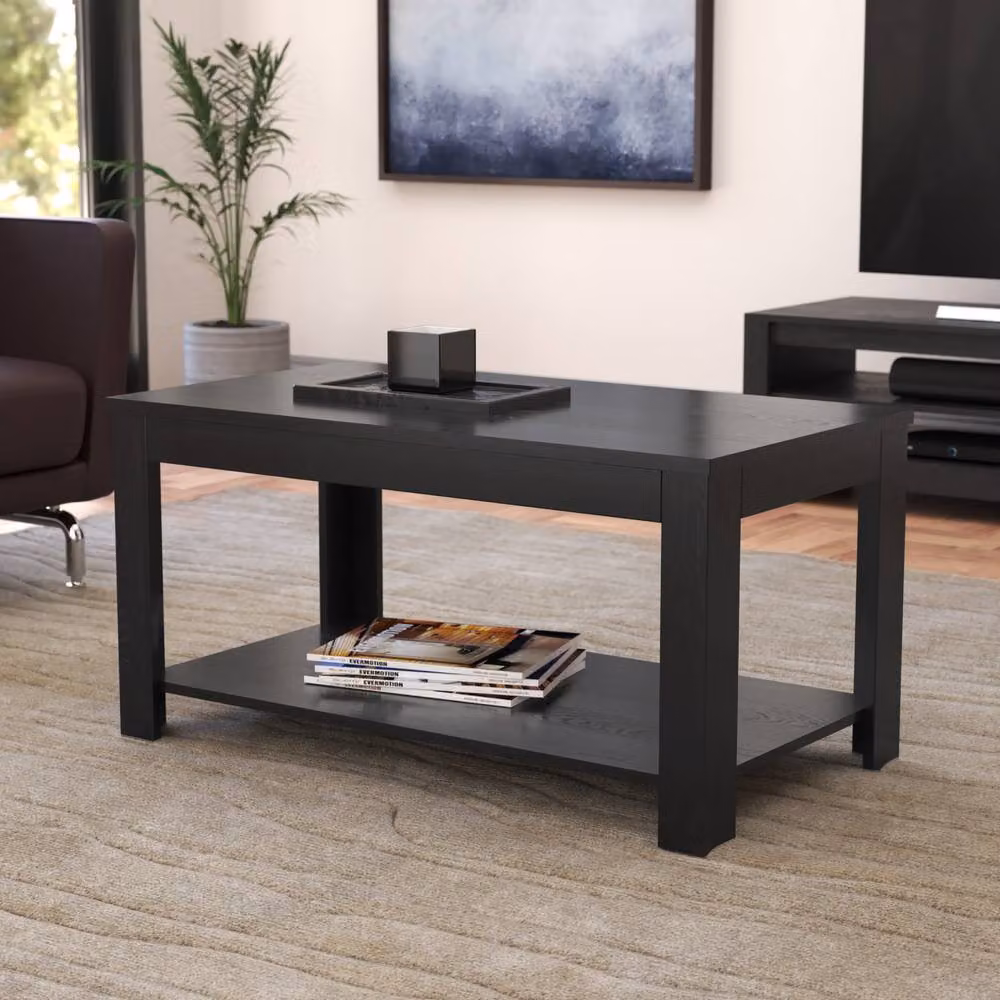 AVF Calibre Black Rectangular Coffee Table W: 90 cm, D: 50 cm – 3