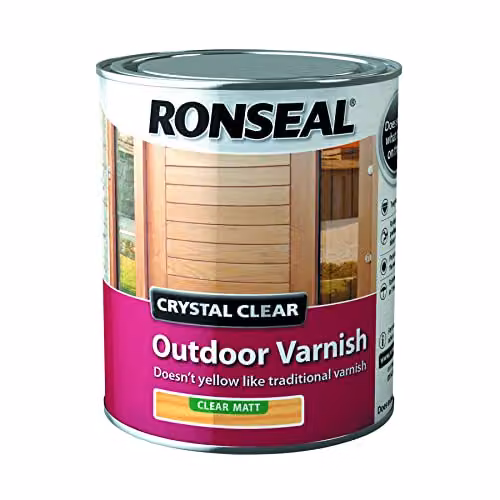 Ronseal Crystal Outdoor Matt Finish Varnish, Clear, 750 ml