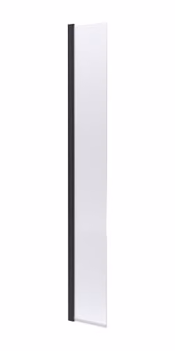 nuie WRSBP030HC Modern Bathroom Wetroom Hinged Flipper Screen with Support Bar, 8mm Toughened Safety Glass, Matt Black, W: 322 mm, H: 1850 mm, D: 27 mm