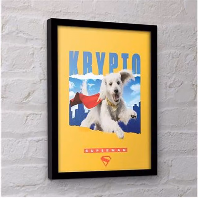 Superman Krypto Multicolour Framed Paper Poster – 1