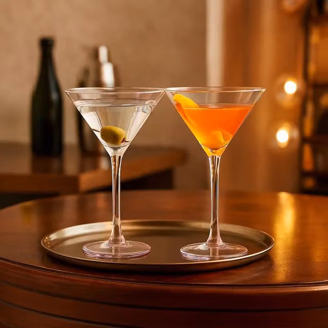 Orsina Pink Martini and Champagne Glass Set