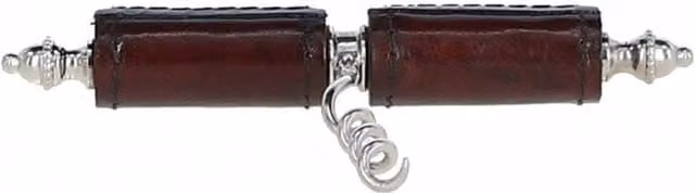Ashwood Leather Ergonomic Stainless Steel Corkscrew with Brown Leather Handle