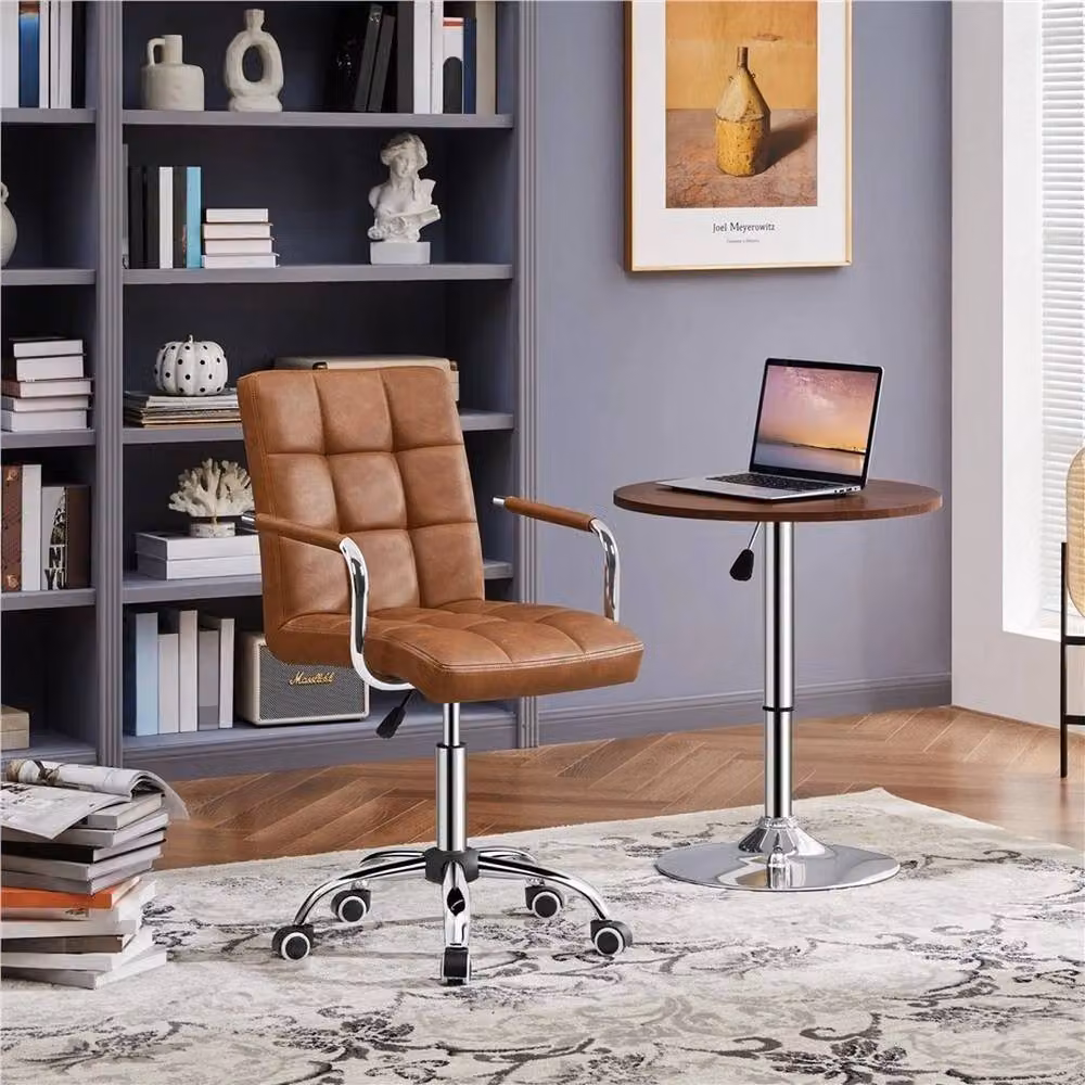 KORVIXA Retro Brown Synthetic Leather Executive Computer Chair – 3