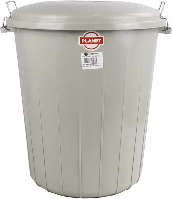 NESTLUNE Grey 50L Plastic Bin for Indoor and Outdoor Use, W: 100 cm, D: 60 cm