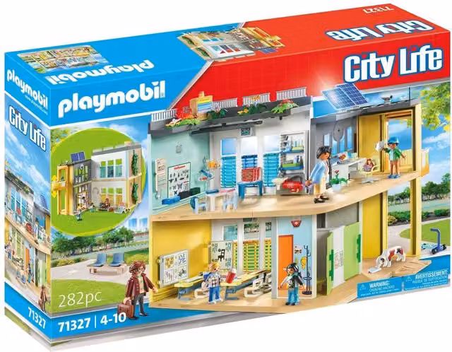 Playmobil City Life Large School Playset in Yellow and Multicolour