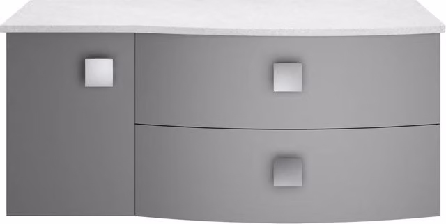 Balterley Gentleshaw 2 Drawer Right-Hand Wall Hung Vanity Unit in Grey and White – 1