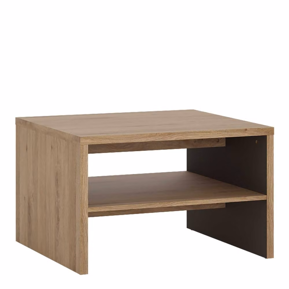 Wyld Haus Athens Square Coffee Table in Natural Oak Effect with Shelf, W: 75 cm, D: 75 cm, H: 48.5 cm – 3