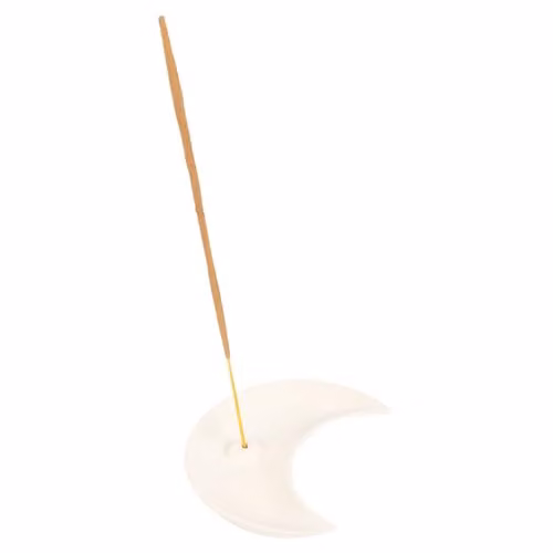 KDMD White Ceramic Crescent Moon Incense Stick Holder