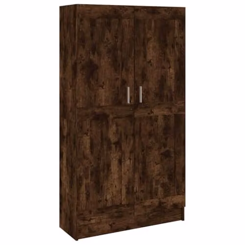 vidaXL Book Cabinet in Smoked Oak, W/D/H: 82.5 x 30.5 x 150 cm