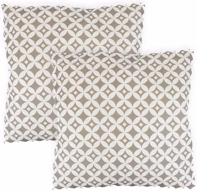 Gardenwize Pack of 2 Diamond Design Square Cushion Covers in Beige, W/H: 45 x 45 cm – 1