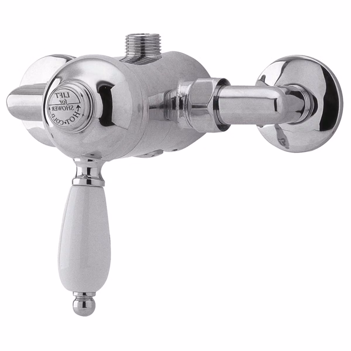 Royal Bathrooms Single Lever Exposed Brass Shower Valve with Thermostat and Safety Stop in Chrome